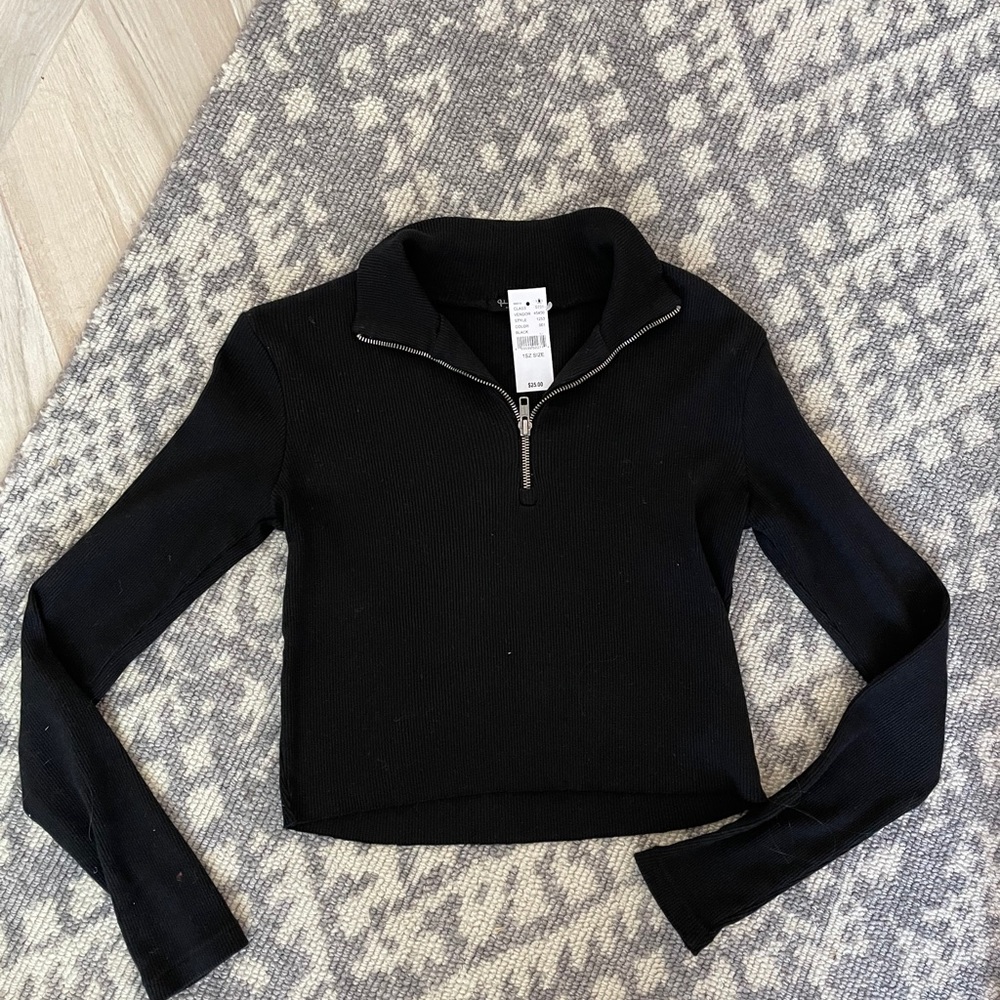 Brandy Melville/ John Galt Half Zip Ribbed Sweater